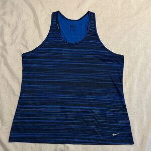 Nike Men’s Blue & Black Striped Dri-FIT Tank